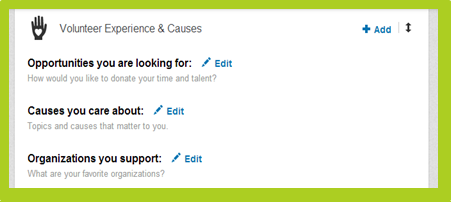 Volunteering and causes tab
