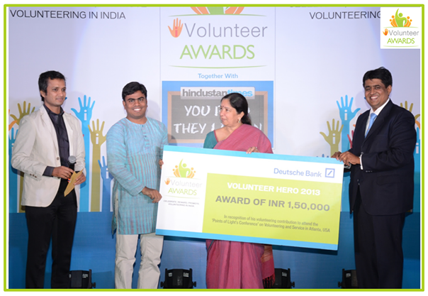 Selva G. receives Volunteer Hero Award at iVolunteer Awards Ceremony